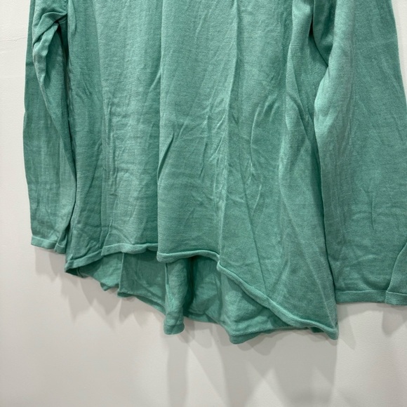 Eileen Fisher Italian Yarn Fine Knit Long Sleeve Tunic Sweater Large Green - Picture 4 of 7